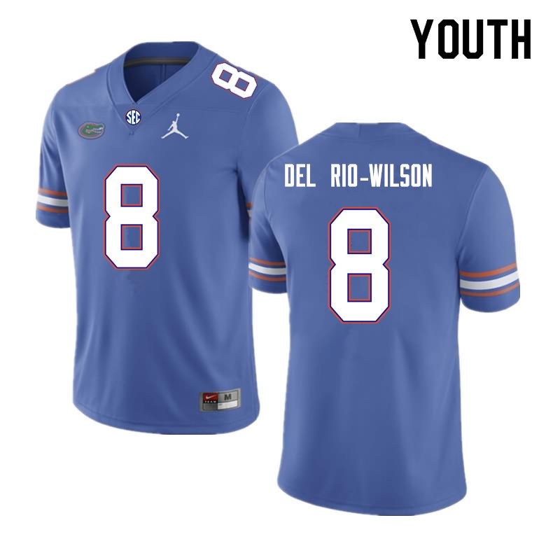 Youth NCAA Florida Gators Carlos Del Rio-Wilson #8 Stitched Authentic Nike Royal College Football Jersey LDQ4265BY